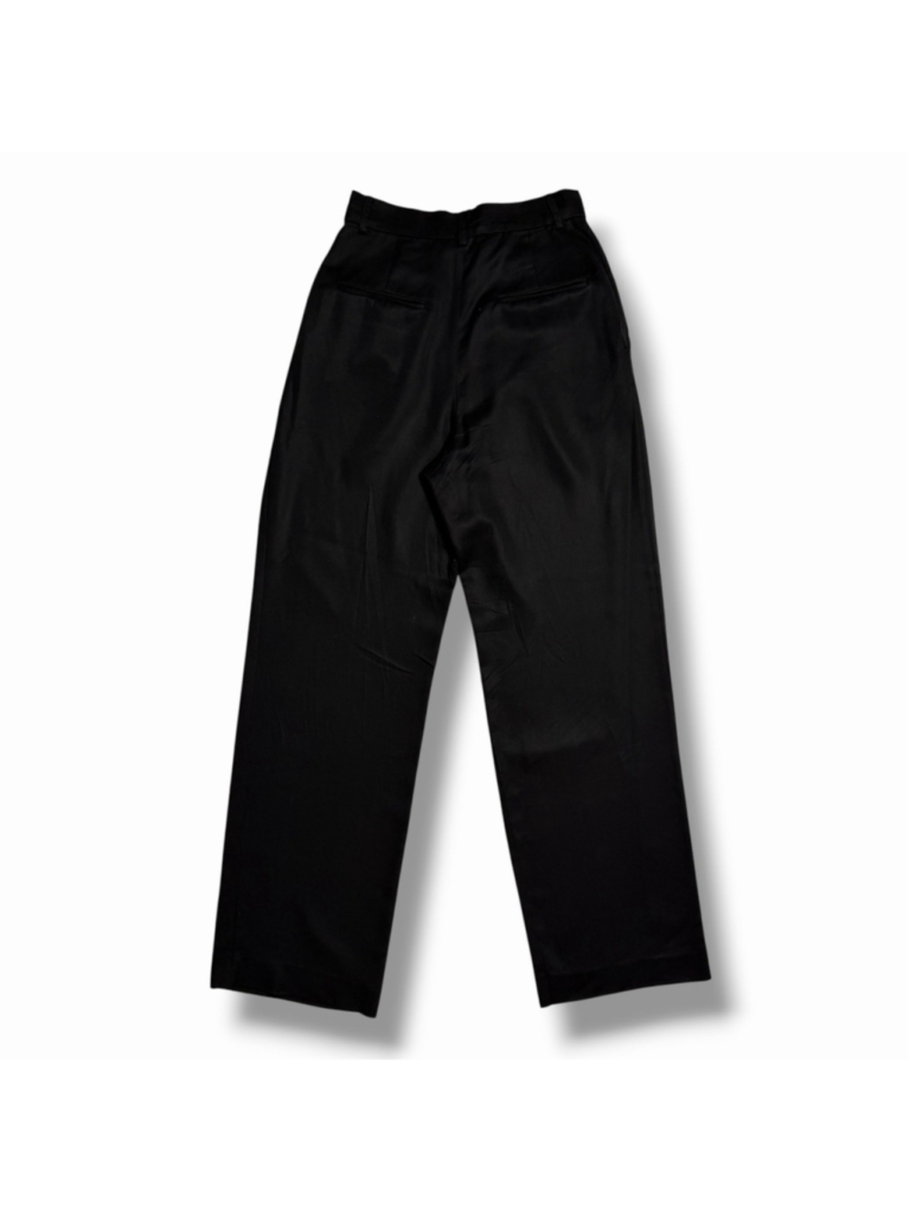 Reformation Mason Pant Black Pleated Wide Leg High Rise Trousers Size 2 EUC - Picture 3 of 10